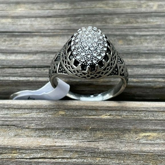 Fashion Ring Crystals Accent Unisex Fashion Turkish Style Jewelry Rings Size 11 - Picture 10 of 12
